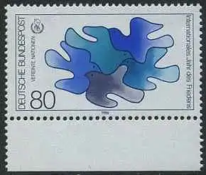 BUND 1986 Michel-Nummer 1286 postfrisch EINZELMARKE RAND unten