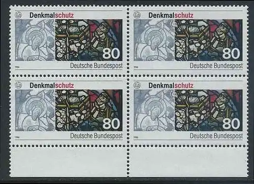 BUND 1986 Michel-Nummer 1291 postfrisch BLOCK RÄNDER unten