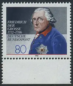 BUND 1986 Michel-Nummer 1292 postfrisch EINZELMARKE RAND unten