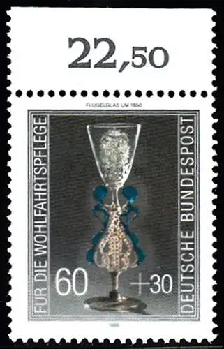 BUND 1986 Michel-Nummer 1296 postfrisch EINZELMARKE RAND oben