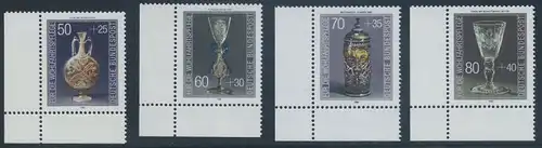 BUND 1986 Michel-Nummer 1295-1298 postfrisch SATZ(4) EINZELMARKEN ECKRÄNDER unten links