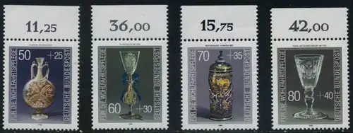 BUND 1986 Michel-Nummer 1295-1298 postfrisch SATZ(4) EINZELMARKEN RÄNDER oben (b)