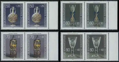BUND 1986 Michel-Nummer 1295-1298 postfrisch SATZ(4) horiz.PAARE RÄNDER rechts