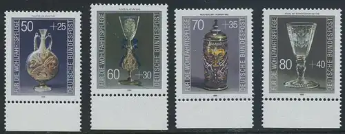 BUND 1986 Michel-Nummer 1295-1298 postfrisch SATZ(4) EINZELMARKEN RÄNDER unten