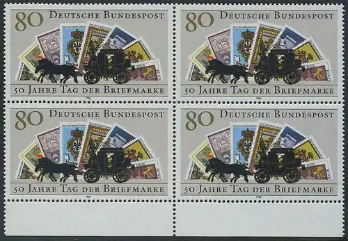 BUND 1986 Michel-Nummer 1300 postfrisch BLOCK RÄNDER unten