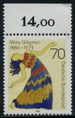 BUND 1986 Michel-Nummer 1301 postfrisch EINZELMARKE RAND oben (c)