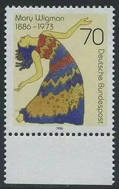 BUND 1986 Michel-Nummer 1301 postfrisch EINZELMARKE RAND unten