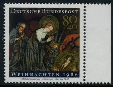 BUND 1986 Michel-Nummer 1303 postfrisch EINZELMARKE RAND rechts