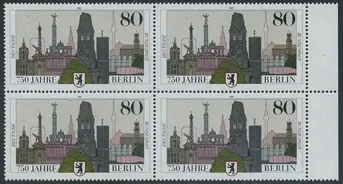 BUND 1987 Michel-Nummer 1306 postfrisch BLOCK RÄNDER rechts