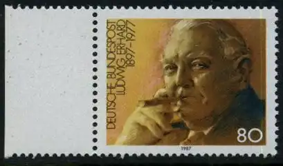 BUND 1987 Michel-Nummer 1308 postfrisch EINZELMARKE RAND links