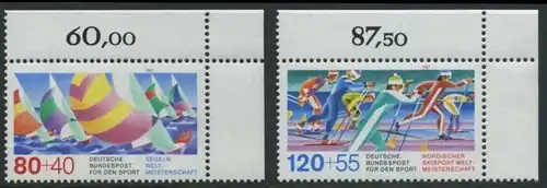 BUND 1987 Michel-Nummer 1310-1311 postfrisch SATZ(2) EINZELMARKEN ECKRÄNDER oben rechts