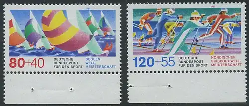 BUND 1987 Michel-Nummer 1310-1311 postfrisch SATZ(2) EINZELMARKEN RÄNDER unten