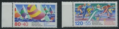 BUND 1987 Michel-Nummer 1310-1311 postfrisch SATZ(2) EINZELMARKEN RÄNDER links