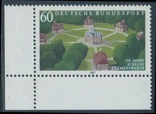 BUND 1987 Michel-Nummer 1312 postfrisch EINZELMARKE ECKRAND unten links