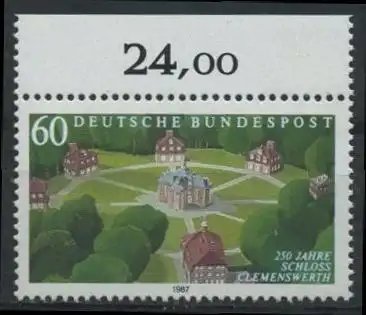 BUND 1987 Michel-Nummer 1312 postfrisch EINZELMARKE RAND oben (b)