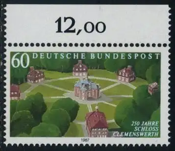 BUND 1987 Michel-Nummer 1312 postfrisch EINZELMARKE RAND oben (a)
