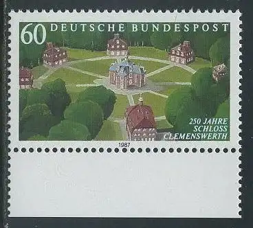 BUND 1987 Michel-Nummer 1312 postfrisch EINZELMARKE RAND unten