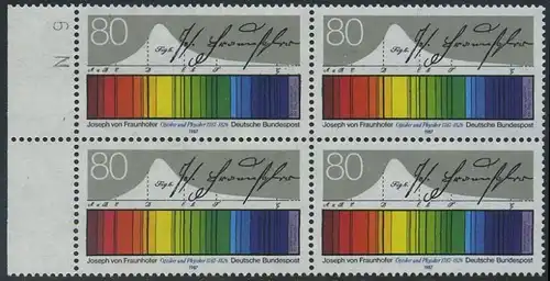 BUND 1987 Michel-Nummer 1313 postfrisch BLOCK RÄNDER links