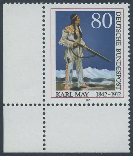 BUND 1987 Michel-Nummer 1314 postfrisch EINZELMARKE ECKRAND unten links