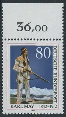 BUND 1987 Michel-Nummer 1314 postfrisch EINZELMARKE RAND oben (b)