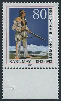 BUND 1987 Michel-Nummer 1314 postfrisch EINZELMARKE RAND unten