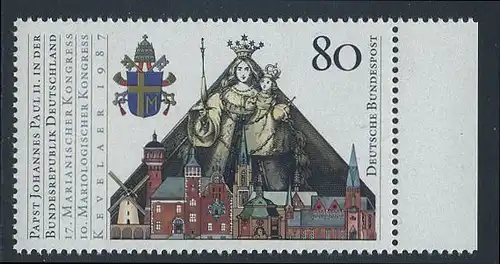 BUND 1987 Michel-Nummer 1320 postfrisch EINZELMARKE RAND rechts