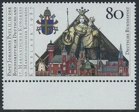 BUND 1987 Michel-Nummer 1320 postfrisch EINZELMARKE RAND unten