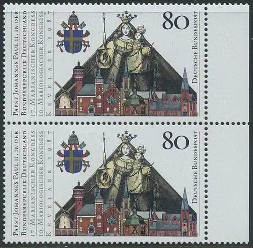 BUND 1987 Michel-Nummer 1320 postfrisch vert.PAAR RAND rechts