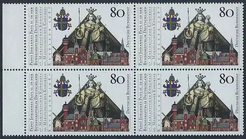 BUND 1987 Michel-Nummer 1320 postfrisch BLOCK RÄNDER links