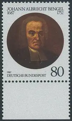 BUND 1987 Michel-Nummer 1324 postfrisch EINZELMARKE RAND unten