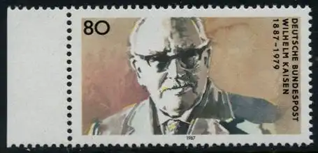 BUND 1987 Michel-Nummer 1325 postfrisch EINZELMARKE RAND links