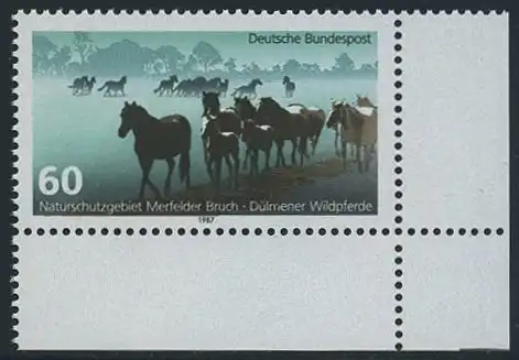 BUND 1987 Michel-Nummer 1328 postfrisch EINZELMARKE ECKRAND unten rechts