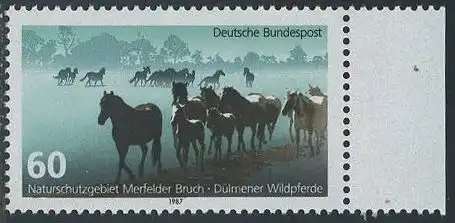 BUND 1987 Michel-Nummer 1328 postfrisch EINZELMARKE RAND rechts