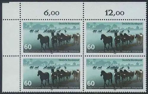 BUND 1987 Michel-Nummer 1328 postfrisch BLOCK ECKRAND oben links