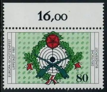 BUND 1987 Michel-Nummer 1330 postfrisch EINZELMARKE RAND oben (a)