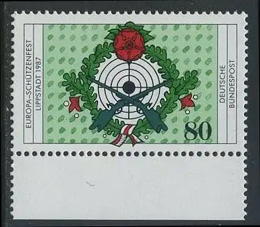 BUND 1987 Michel-Nummer 1330 postfrisch EINZELMARKE RAND unten