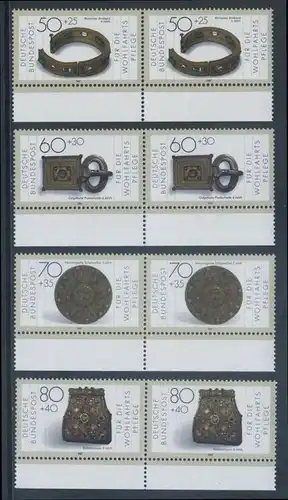 BUND 1987 Michel-Nummer 1333-1336 postfrisch SATZ(4) horiz.PAARE RÄNDER unten