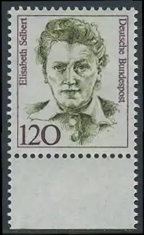 BUND 1987 Michel-Nummer 1338 postfrisch EINZELMARKE RAND unten