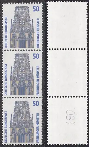BUND 1987 Michel-Nummer 1340 postfrisch vert.STRIP(3) m/ rücks.Rollennummer 180