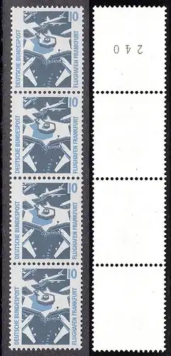 BUND 1988 Michel-Nummer 1347 postfrisch vert.STRIP(4) m/ rücks.Rollennummer 240