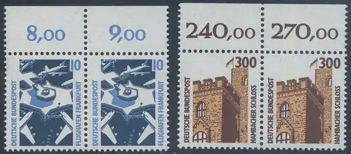 BUND 1988 Michel-Nummer 1347-1348 postfrisch SATZ(2) EINZELMARKEN RÄNDER oben (2h)