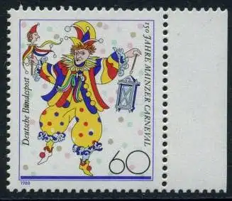 BUND 1988 Michel-Nummer 1349 postfrisch EINZELMARKE RAND rechts