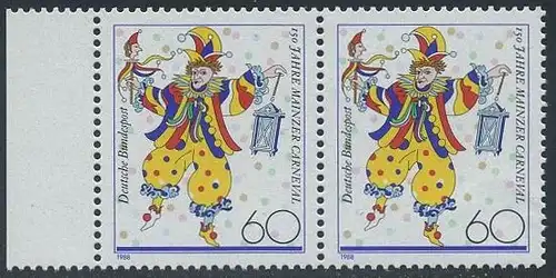 BUND 1988 Michel-Nummer 1349 postfrisch horiz.PAAR RAND links