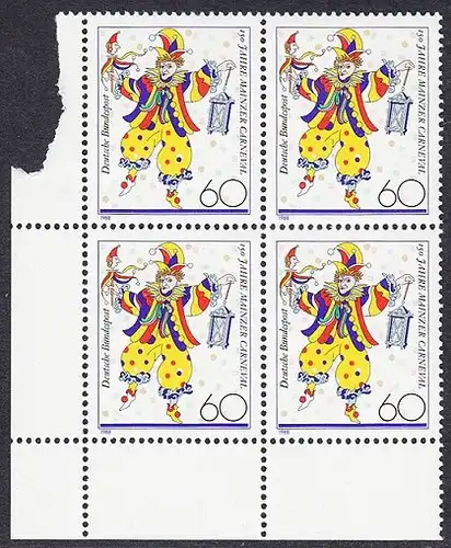 BUND 1988 Michel-Nummer 1349 postfrisch BLOCK ECKRAND unten links