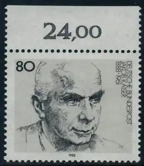 BUND 1988 Michel-Nummer 1350 postfrisch EINZELMARKE RAND oben (b)