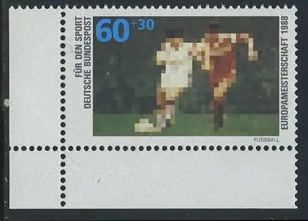 BUND 1988 Michel-Nummer 1353 postfrisch EINZELMARKE ECKRAND unten links