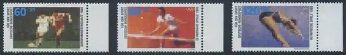 BUND 1988 Michel-Nummer 1353-1355 postfrisch SATZ(3) EINZELMARKEN RÄNDER rechts