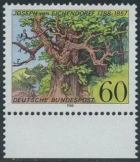 BUND 1988 Michel-Nummer 1356 postfrisch EINZELMARKE RAND unten