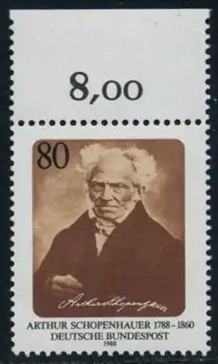 BUND 1988 Michel-Nummer 1357 postfrisch EINZELMARKE RAND oben (a)
