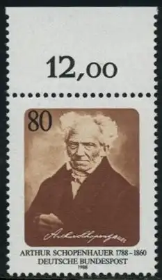 BUND 1988 Michel-Nummer 1357 postfrisch EINZELMARKE RAND oben (b)